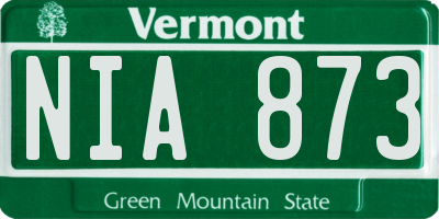 VT license plate NIA873