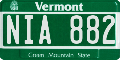 VT license plate NIA882