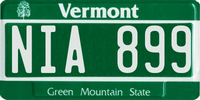 VT license plate NIA899
