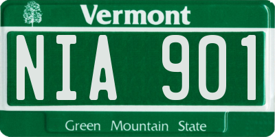 VT license plate NIA901