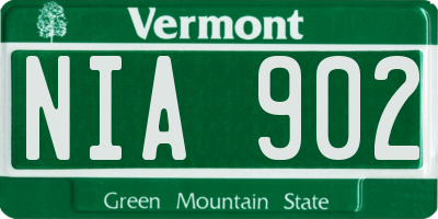 VT license plate NIA902