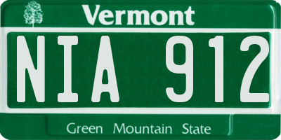 VT license plate NIA912