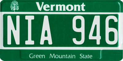 VT license plate NIA946