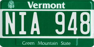 VT license plate NIA948