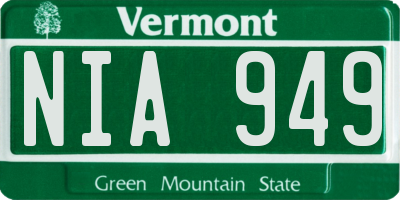 VT license plate NIA949