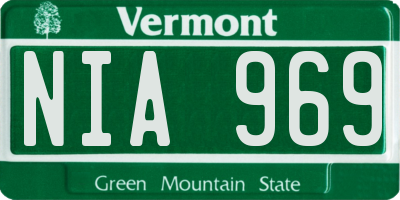 VT license plate NIA969