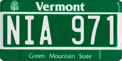 VT license plate NIA971