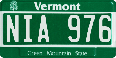 VT license plate NIA976
