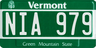 VT license plate NIA979