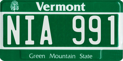 VT license plate NIA991