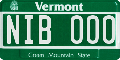 VT license plate NIB000