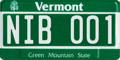 VT license plate NIB001