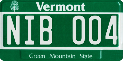 VT license plate NIB004