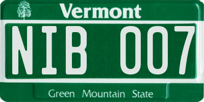 VT license plate NIB007