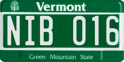 VT license plate NIB016