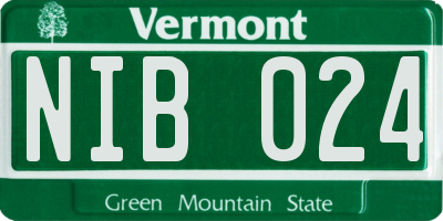 VT license plate NIB024