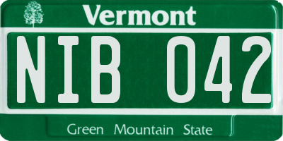 VT license plate NIB042