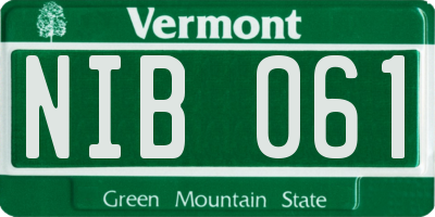VT license plate NIB061