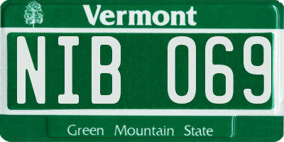 VT license plate NIB069
