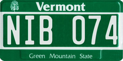 VT license plate NIB074
