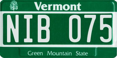 VT license plate NIB075