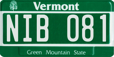 VT license plate NIB081