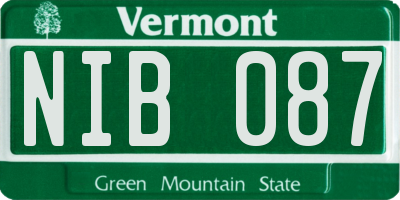 VT license plate NIB087