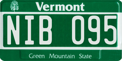 VT license plate NIB095
