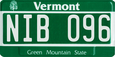 VT license plate NIB096