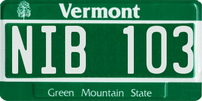 VT license plate NIB103