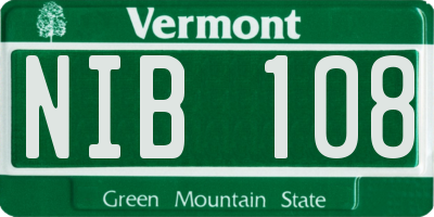 VT license plate NIB108