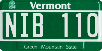 VT license plate NIB110