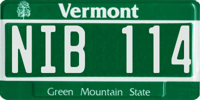 VT license plate NIB114