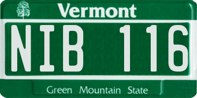 VT license plate NIB116