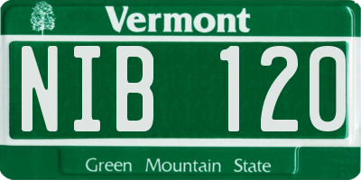 VT license plate NIB120