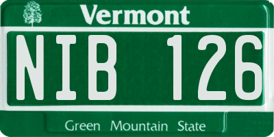 VT license plate NIB126