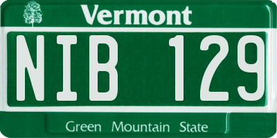 VT license plate NIB129