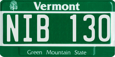 VT license plate NIB130