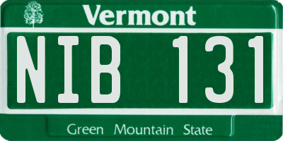 VT license plate NIB131