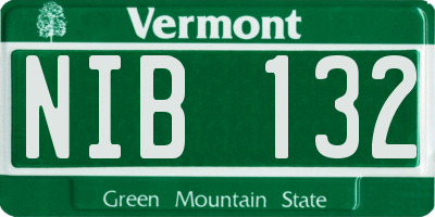 VT license plate NIB132