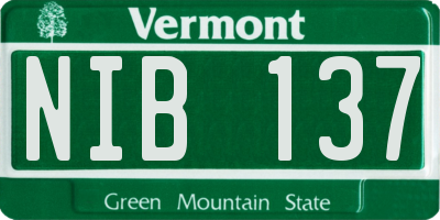 VT license plate NIB137