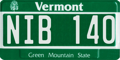 VT license plate NIB140