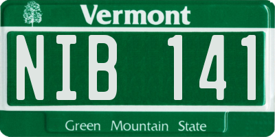 VT license plate NIB141