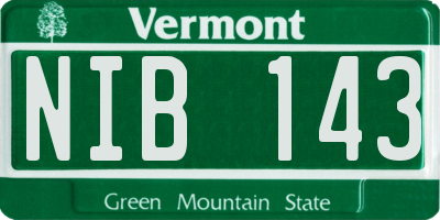 VT license plate NIB143
