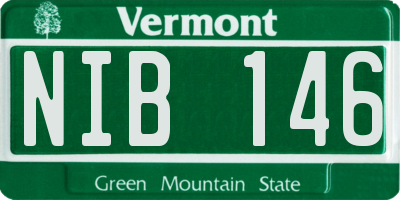 VT license plate NIB146
