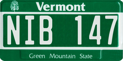 VT license plate NIB147