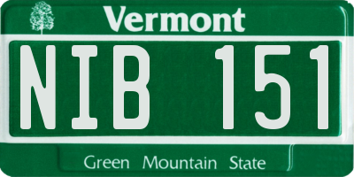 VT license plate NIB151
