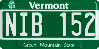 VT license plate NIB152
