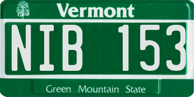 VT license plate NIB153