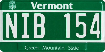 VT license plate NIB154
